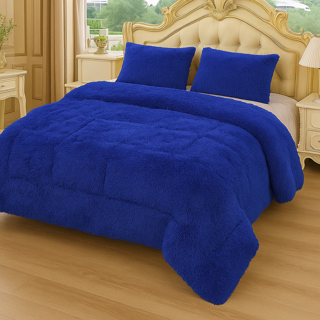 Shaggy 4PCs razai double bed king size luxury set