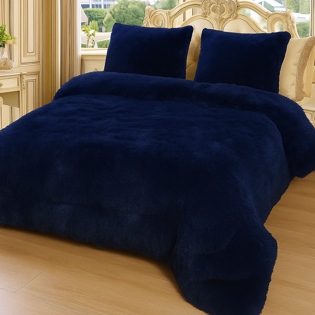 Shaggy 4PCs razai double bed king size luxury set