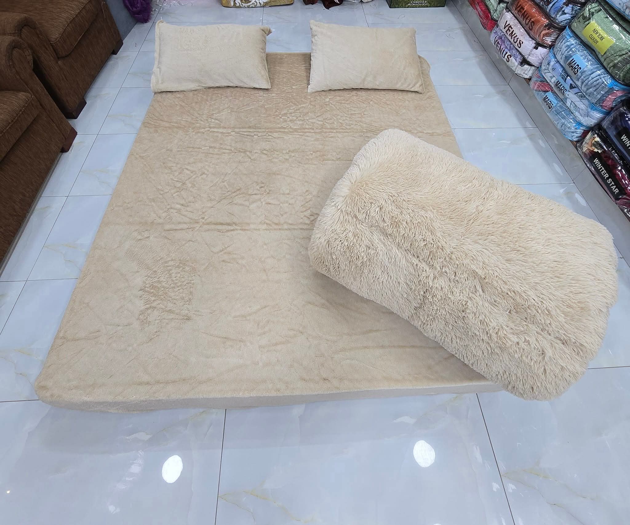 Shaggy 4PCs razai double bed king size luxury set