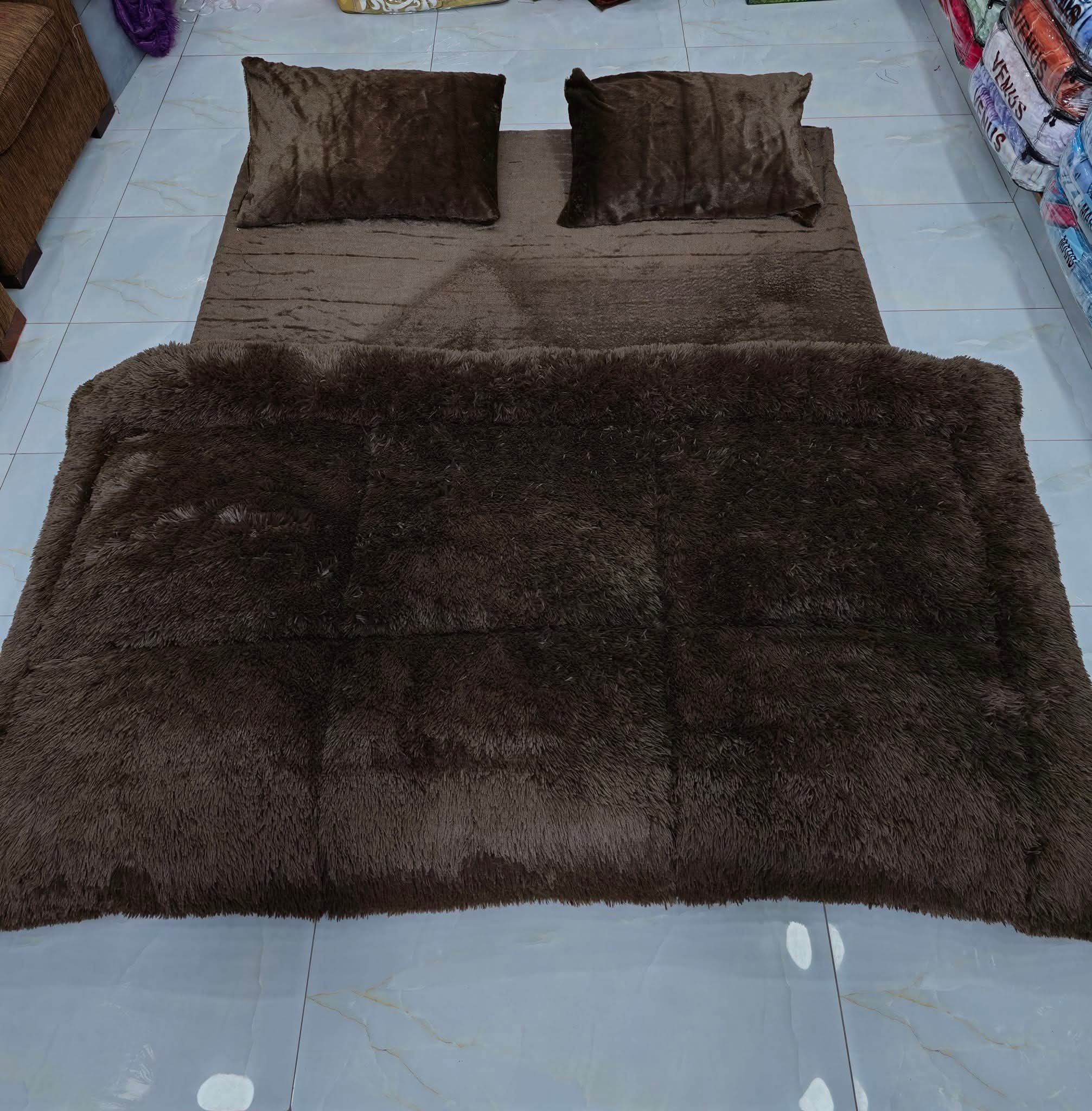 Shaggy 4PCs razai double bed king size luxury set
