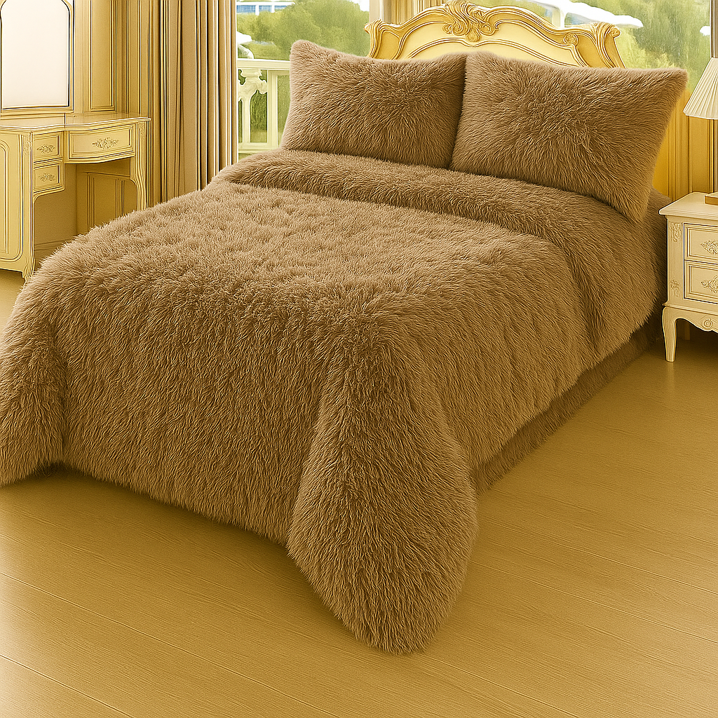 Shaggy 4PCs razai double bed king size luxury set